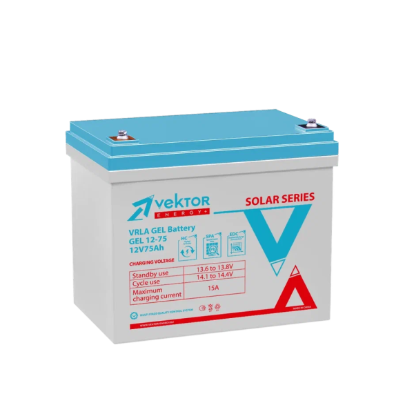 Аккумуляторная батарея VEKTOR ENERGY GEL 12-75