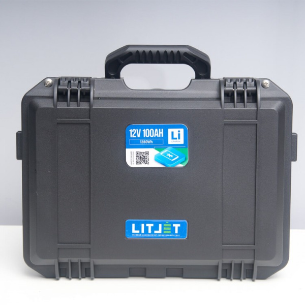 LITJET SMART LiFePO4 аккумулятор тяговый 12V 100Ah 1280Wh in strong case IP67