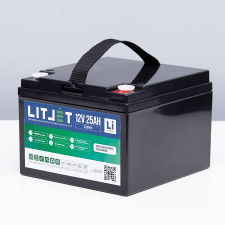 LITJET PRO LiFePO4 аккумулятор тяговый 12V 25Ah 320Wh IP67