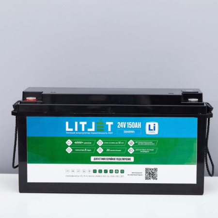 LITJET SMART LiFePO4 аккумулятор тяговый 24V 150Ah 3840Wh w blt Monitor