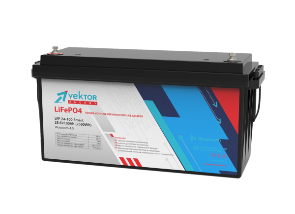 Литиевый аккумулятор VEKTOR ENERGY LFP 25,6-100 Smart BMS 100A
 (Bluetooth 4.0)